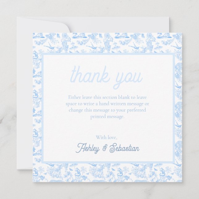 Carte De Remerciements Toile de Chinoiserie de la Jungle de Preppy (Devant)