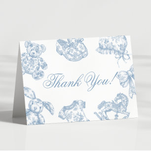 Carte De Remerciements Toile de Jouy Baby Shower
