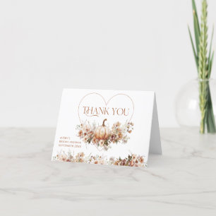 Carte De Remerciements Tomber amoureux Citrouille Fête des mariées Fleur
