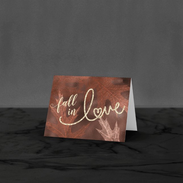 Carte De Remerciements Tomber amoureux de l'automne | Photo Mariage orang (Créateur téléchargé)