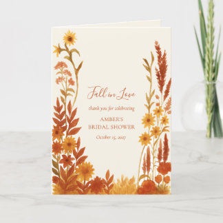 Carte De Remerciements "Tombez amoureux" Floral Remerciements de Baby Sho