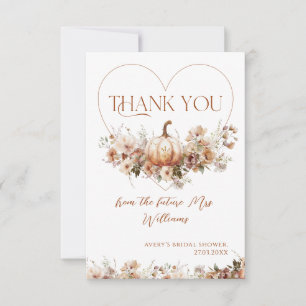 Carte De Remerciements Tombez amoureux Réception de mariage citrouille fl