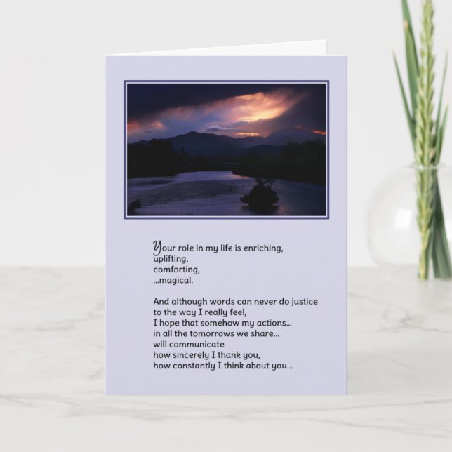 Carte De Remerciements Ton rôle dans ma vie...Amour (Devant)