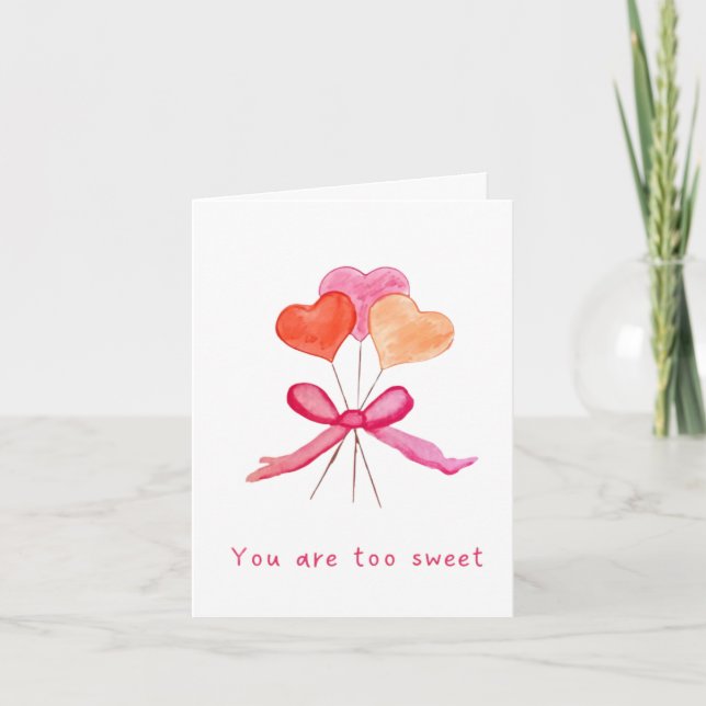 Carte De Remerciements Too Sweet Valentine's Day Card (Devant)