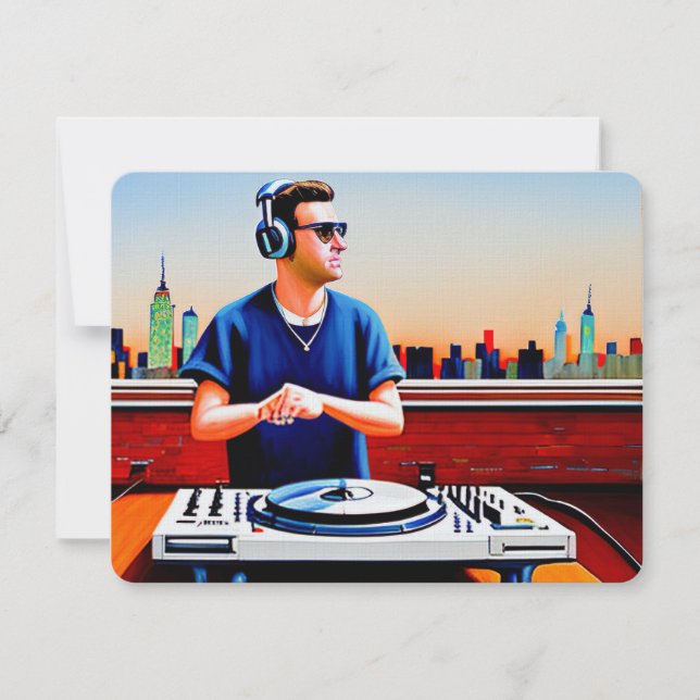 Carte De Remerciements Top Dj du toit New York (Devant)
