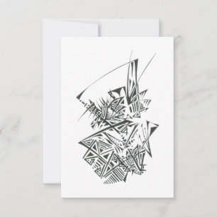 Carte De Remerciements Topographie Noir Blanc Art Tribal Abstrait Tatouag