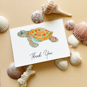 Carte De Remerciements Tortue de mer bébé personnalisable