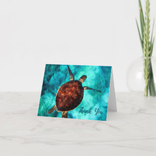 Carte De Remerciements Tortue de mer Océan