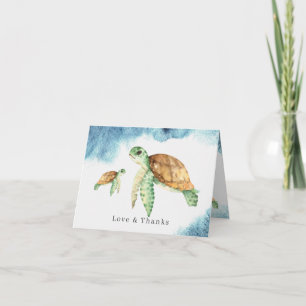 Carte De Remerciements Tortue de mer   Remerciement Baby Shower Océan Béb