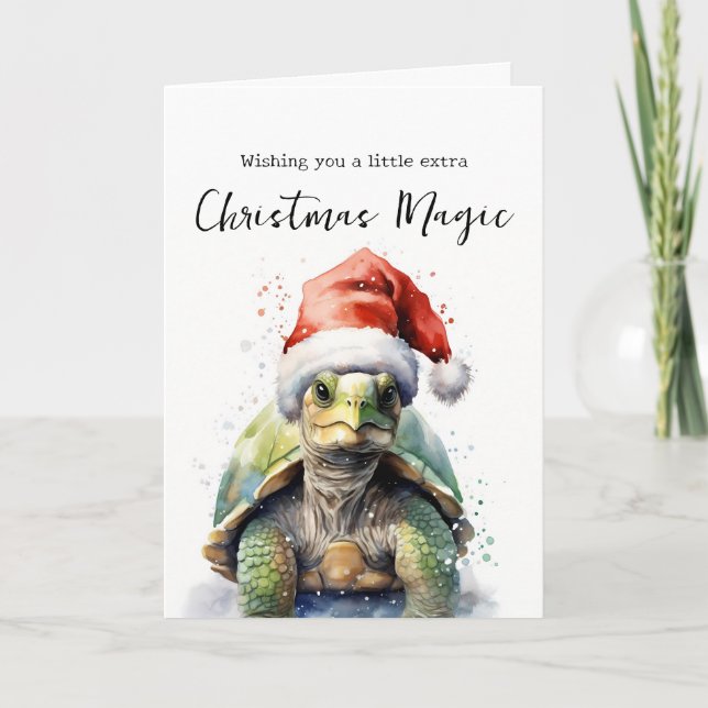 Carte De Remerciements Tortue exotique Aquarell Christmas Card (Devant)