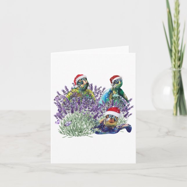 Carte De Remerciements Tortue Lavande Noël Chemise Noël Noël (Devant)