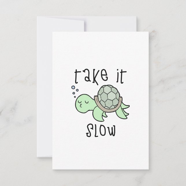 Carte De Remerciements Tortue Lente Motivationnelle Cute Cadeau Bonne Pos (Devant)