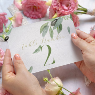 Carte De Remerciements Toscane moderne Olive Feuille Numéro de tableau