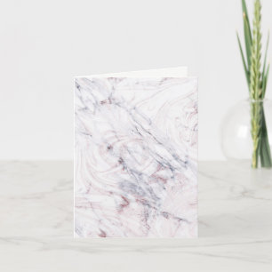 Carte De Remerciements Touch of Rose White & Grey Marble Thank You Fold