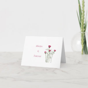 Carte De Remerciements Toujours & À Jamais Floral Romantique Anniversaire