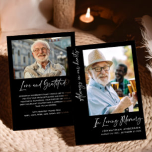 Carte De Remerciements Toujours dans nos coeurs 2-Photo Funérailles/Mémor