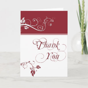 Carte De Remerciements Toujours et à jamais ruban et rinceau de vigne col