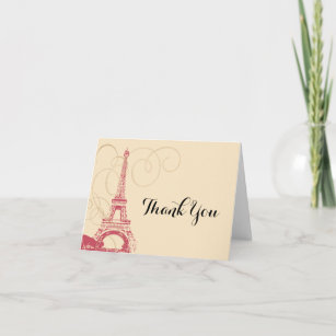 Carte De Remerciements Tour Eiffel vintage de Paris France