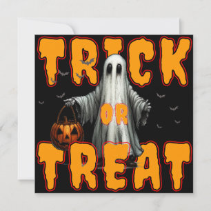 Carte De Remerciements tour ou friandise halloween effrayant fantôme citr