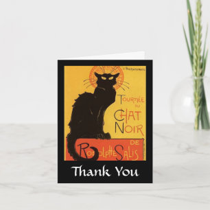 Carte De Remerciements Tournée du Conversation Noir, Steinlen Chat noir V