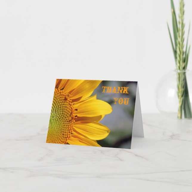 Carte de remerciements tournesol (Devant)