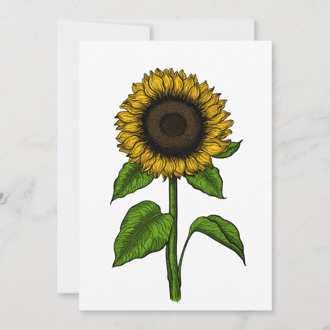 Carte De Remerciements Tournesol (Devant)
