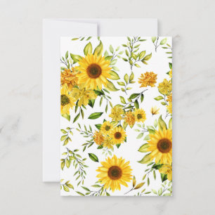 Carte De Remerciements Tournesol à l'aquarelle 8