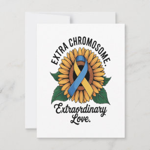 Carte De Remerciements Tournesol de sensibilisation au syndrome de Down