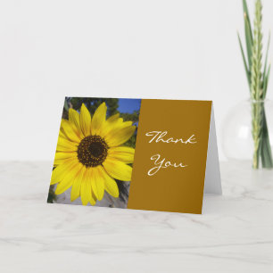 Carte De Remerciements tournesol en or
