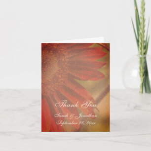 Carte De Remerciements Tournesol orange Photo Mariage personnalisée