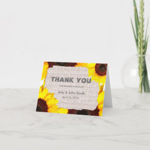 Carte De Remerciements Tournesol remerciement de mariage personnalisé