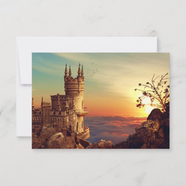 Carte De Remerciements Tours de château dans le ciel (Devant)