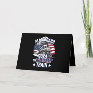 Carte De Remerciements Tous à bord du train Trump Trump 2024 patriotique 