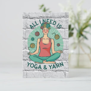 Carte De Remerciements Tout ce dont j'ai besoin est Yoga et Yarne Phrase