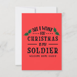 Carte De Remerciements Tout ce que je veux pour Noël est papa Soldier