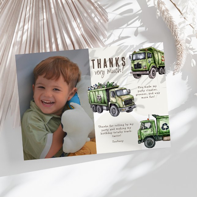 Carte De Remerciements Tout déverser ! Enfants de camion à ordures Photo  (Créateur téléchargé)