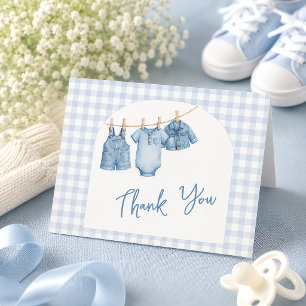 Carte De Remerciements Tout en Un Bébé Jean Bleu sur Mesure avec Arche à