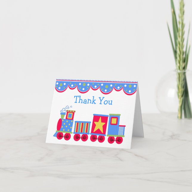 Carte De Remerciements Toy Train Baby Thank You Card (Devant)