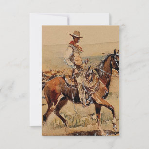 Carte De Remerciements "Trail Drive" 2 Western Art par Edward Borein