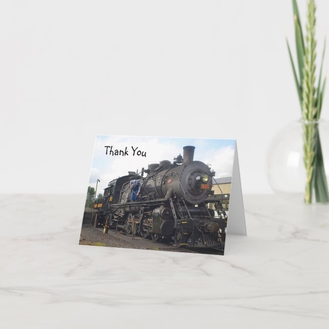 Carte De Remerciements Train à vapeur vintage (Devant)
