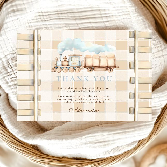 Carte De Remerciements Train Choo Choo 2ème anniversaire (Créateur téléchargé)