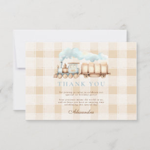 Carte De Remerciements Train Vintage 1er Anniversaire
