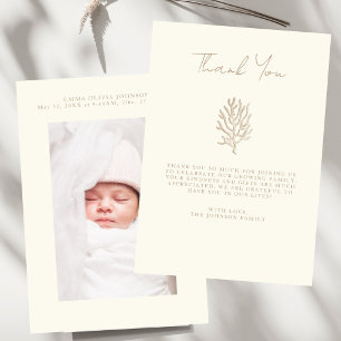 Carte De Remerciements Traitement élégant Baby shower photo simple