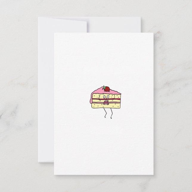 Carte De Remerciements Tranche de gâteau, thème gâteau (Devant)