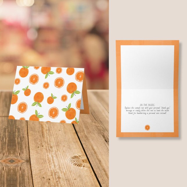 Carte De Remerciements Tranches de fruits d'agrumes oranges à l'aquarelle (Créateur téléchargé)