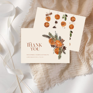 Carte De Remerciements Tranches d'orange séchées simples et Baby shower d