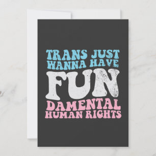 Carte De Remerciements Trans Just Wanna Avoir Des Droits Humains Fondamen
