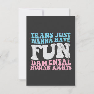 Carte De Remerciements Trans Just Wanna Avoir Des Droits Humains Fondamen