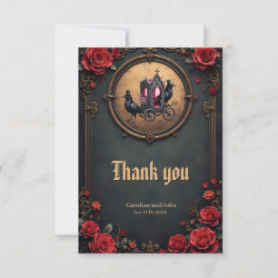 Carte De Remerciements Transport gothique avec Ravens et Rose.