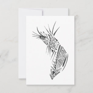 Carte De Remerciements Transport Noir Blanc Art Tribal Tatouage Abstrait